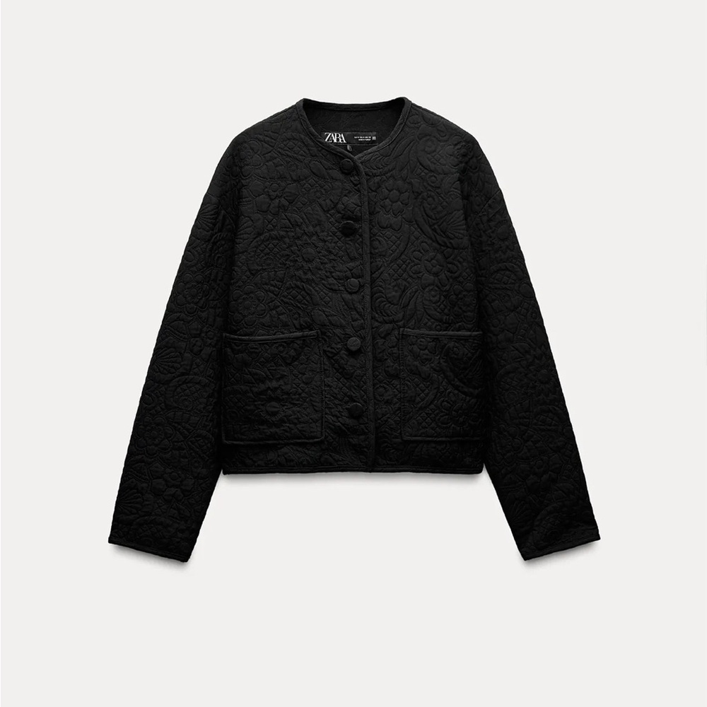 NWOT Zara Women's Black Textured Jacket - Picture 1 of 14